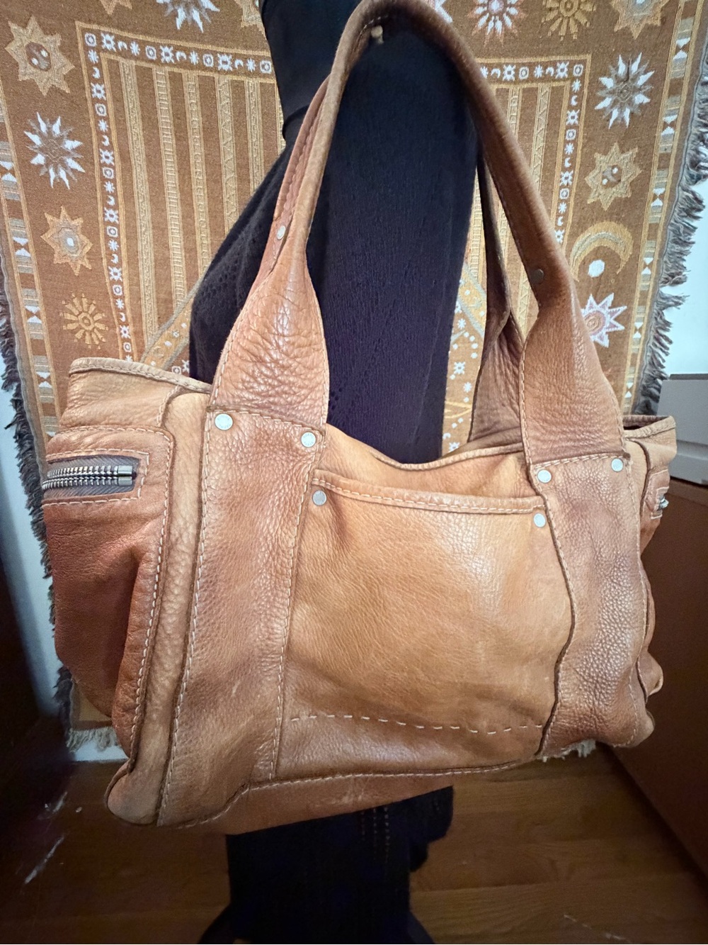 Ruehl No.925 Tan Leather Shoulder Bag vintage amazing RARE